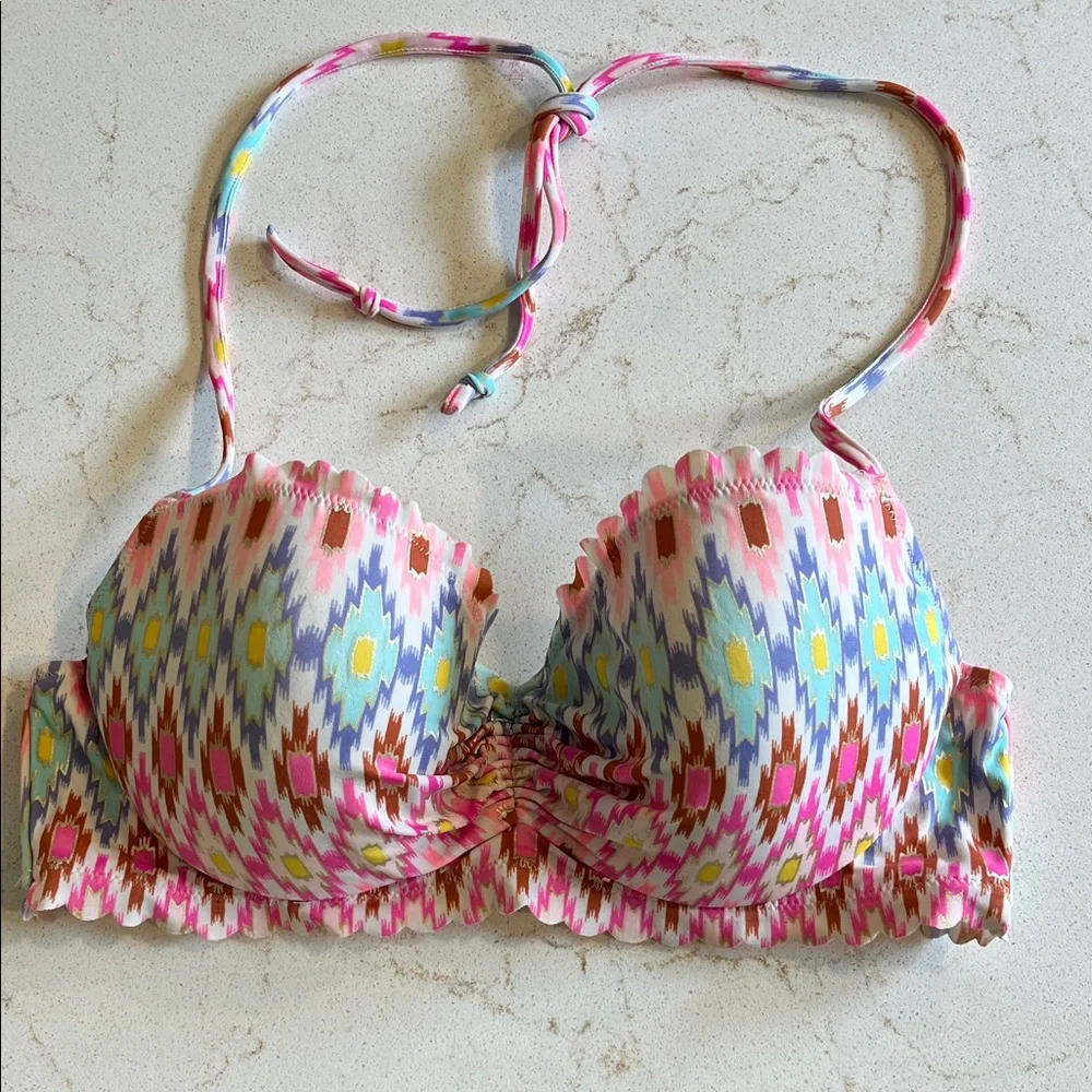 Victoria's Secret Colorful Patterned Bikini Top